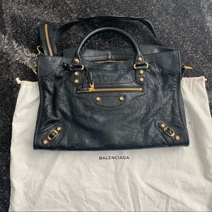 balenciaga giant city bag gold